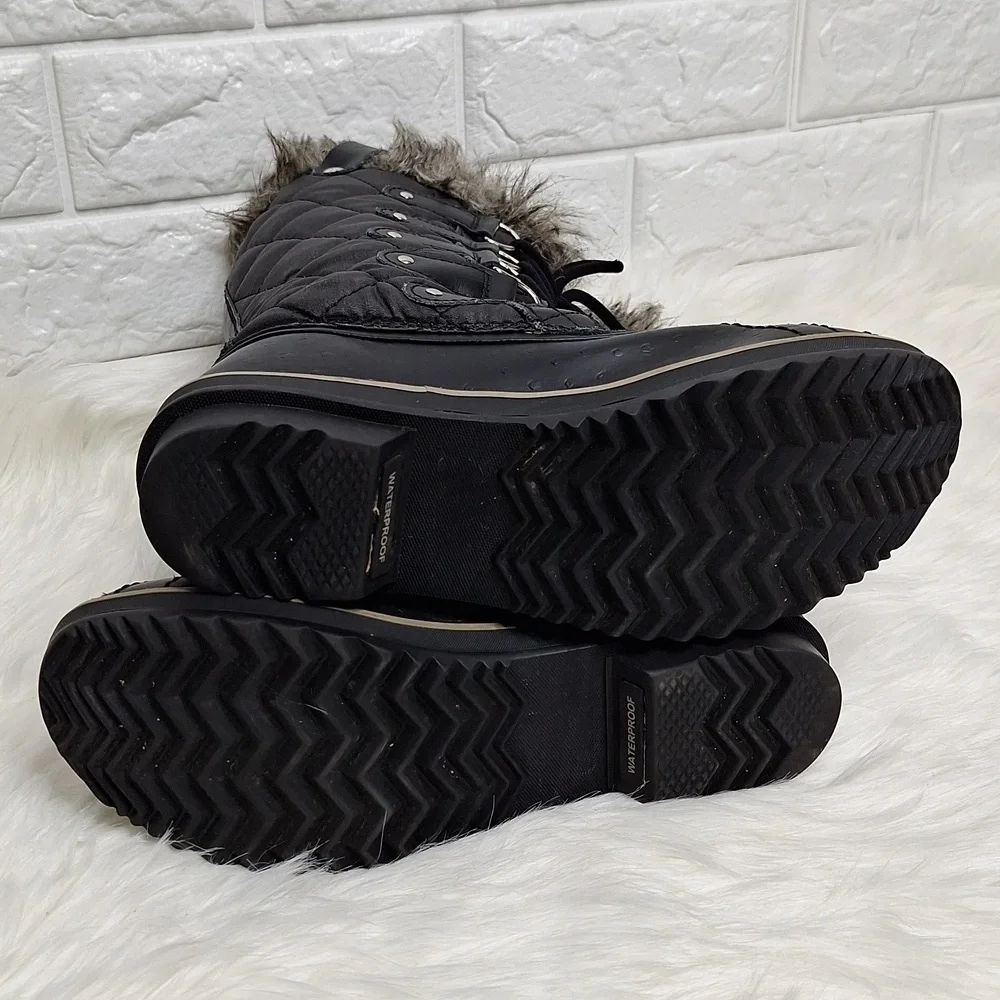 SOREL Black Tofino II Waterproof Winter Fur Boots